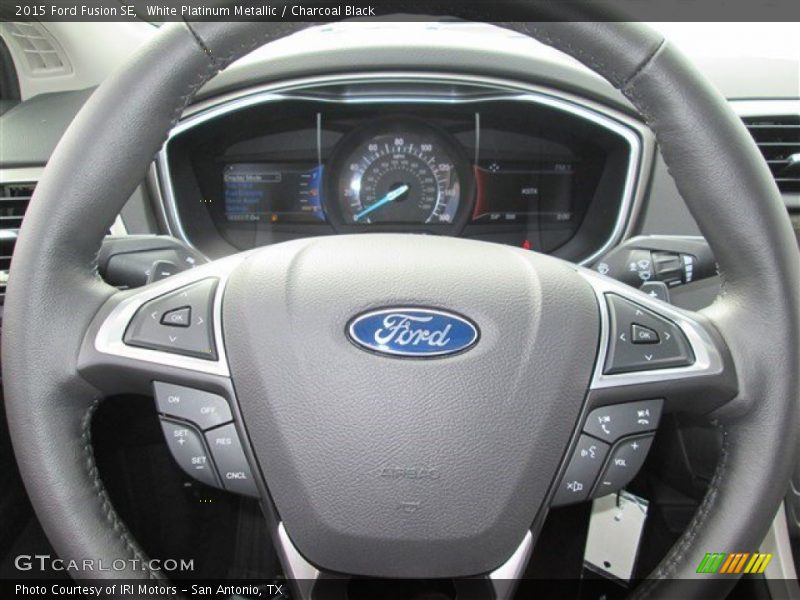 White Platinum Metallic / Charcoal Black 2015 Ford Fusion SE