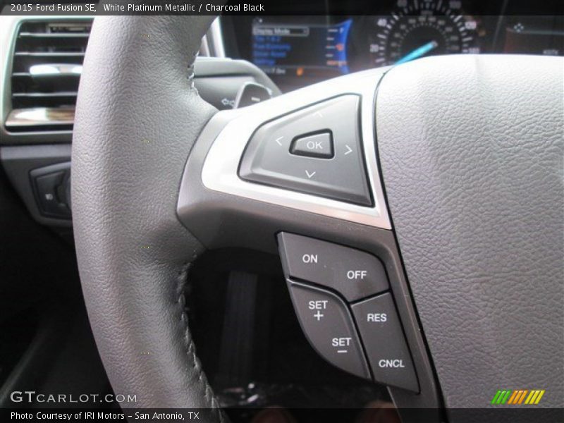 White Platinum Metallic / Charcoal Black 2015 Ford Fusion SE