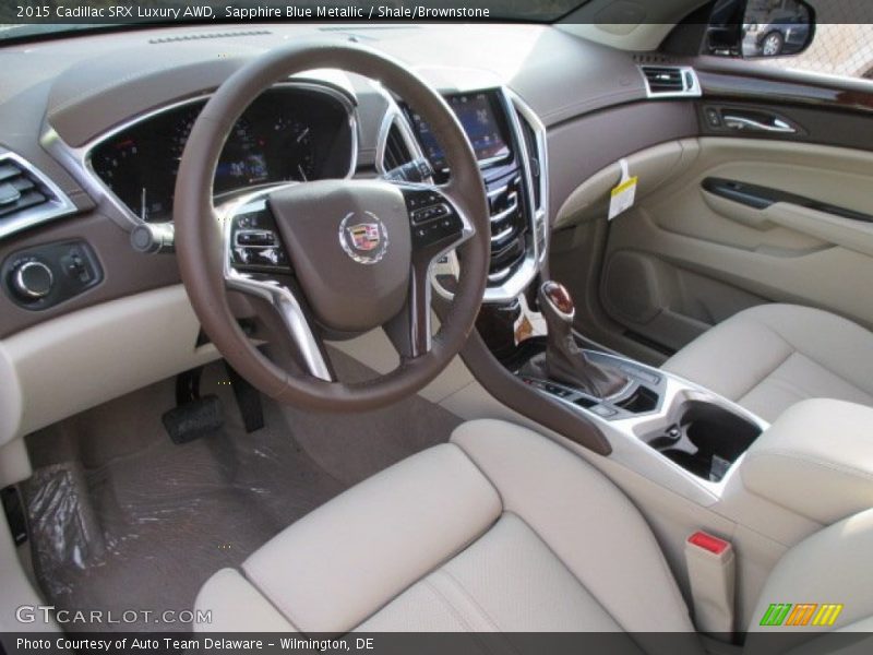 Sapphire Blue Metallic / Shale/Brownstone 2015 Cadillac SRX Luxury AWD