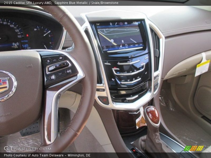 Sapphire Blue Metallic / Shale/Brownstone 2015 Cadillac SRX Luxury AWD
