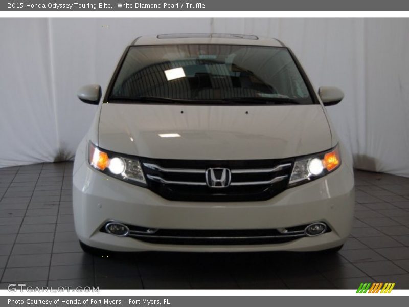White Diamond Pearl / Truffle 2015 Honda Odyssey Touring Elite