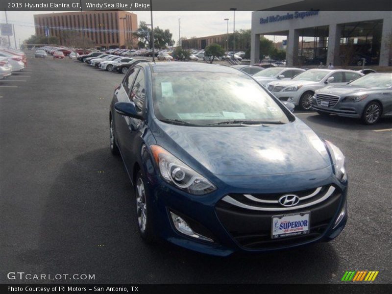 Windy Sea Blue / Beige 2015 Hyundai Elantra GT