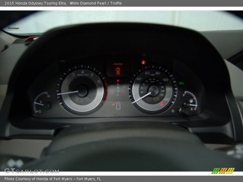 White Diamond Pearl / Truffle 2015 Honda Odyssey Touring Elite