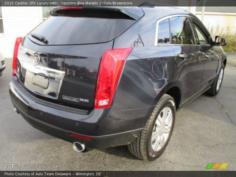 Sapphire Blue Metallic / Shale/Brownstone 2015 Cadillac SRX Luxury AWD
