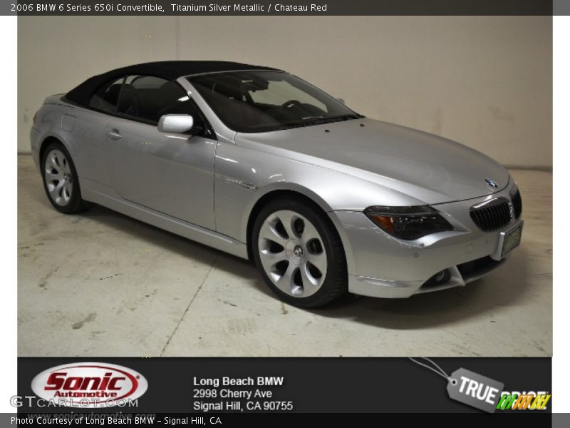 Titanium Silver Metallic / Chateau Red 2006 BMW 6 Series 650i Convertible