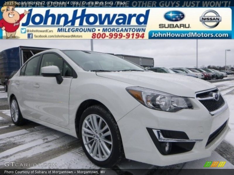 Crystal White Silica / Black 2015 Subaru Impreza 2.0i Premium 4 Door