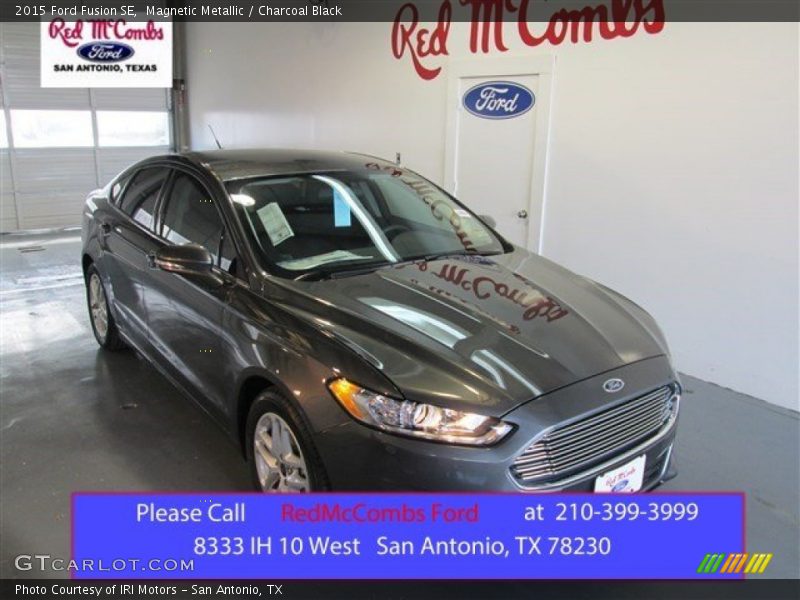 Magnetic Metallic / Charcoal Black 2015 Ford Fusion SE