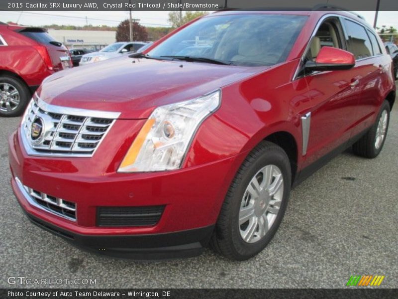 Crystal Red Tintcoat / Shale/Brownstone 2015 Cadillac SRX Luxury AWD