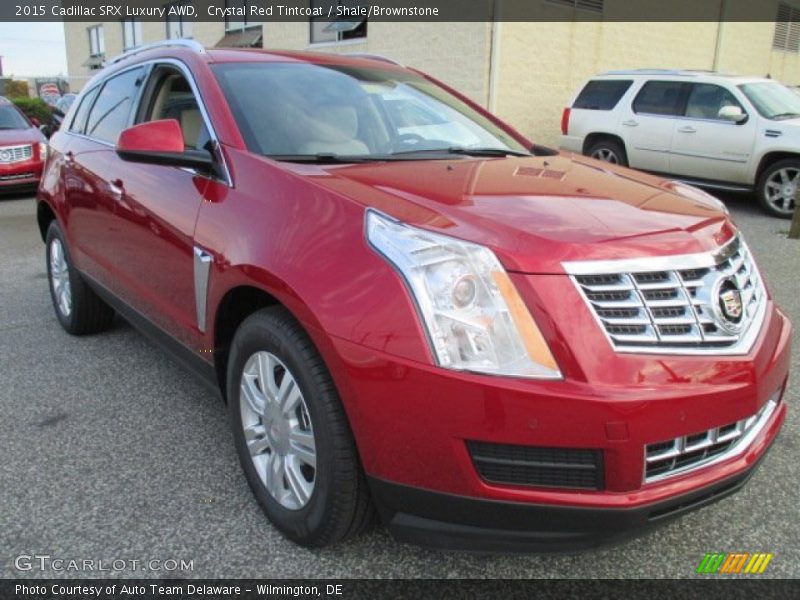 Crystal Red Tintcoat / Shale/Brownstone 2015 Cadillac SRX Luxury AWD
