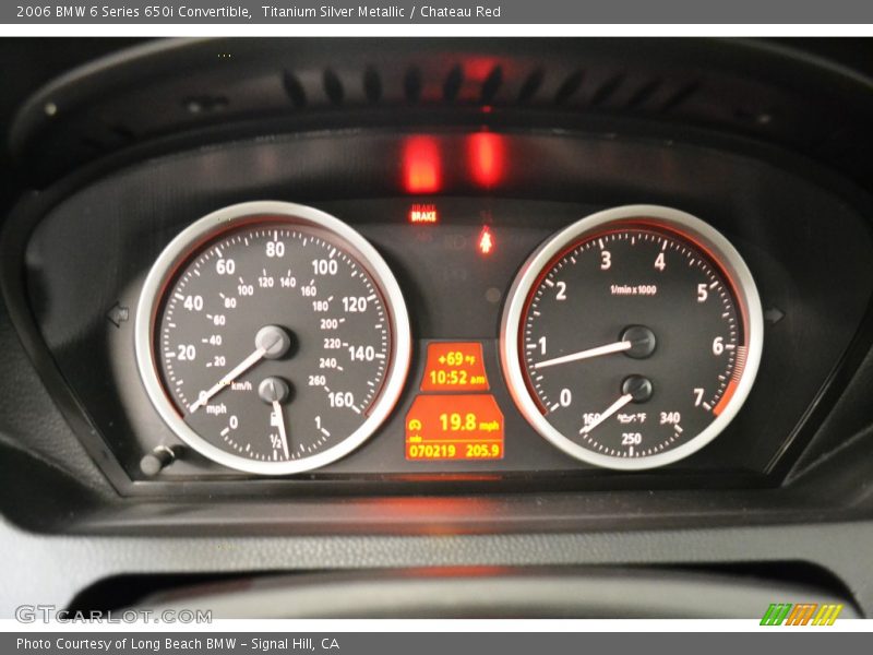 Titanium Silver Metallic / Chateau Red 2006 BMW 6 Series 650i Convertible