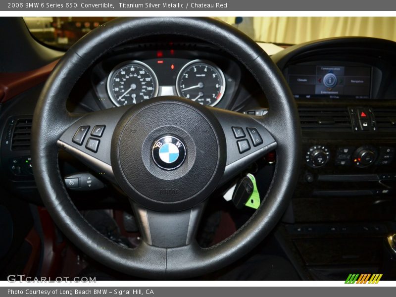 Titanium Silver Metallic / Chateau Red 2006 BMW 6 Series 650i Convertible