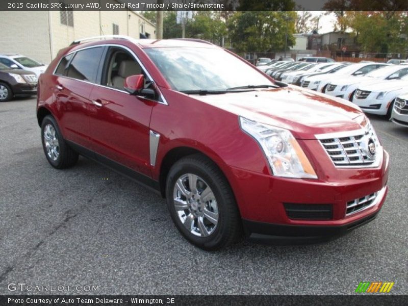 Crystal Red Tintcoat / Shale/Brownstone 2015 Cadillac SRX Luxury AWD