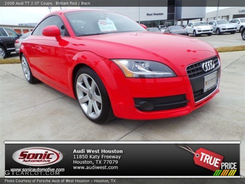 Brilliant Red / Black 2008 Audi TT 2.0T Coupe