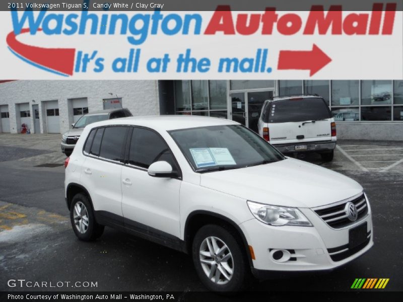 Candy White / Clay Gray 2011 Volkswagen Tiguan S
