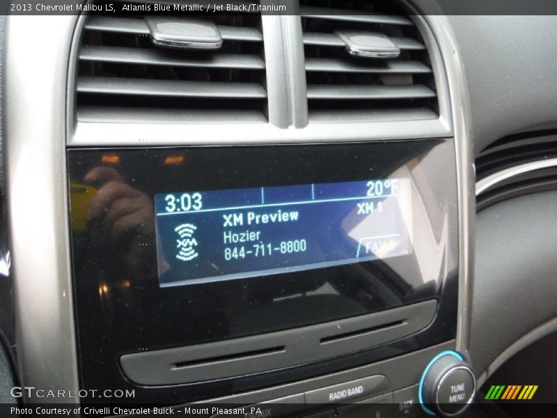 Atlantis Blue Metallic / Jet Black/Titanium 2013 Chevrolet Malibu LS