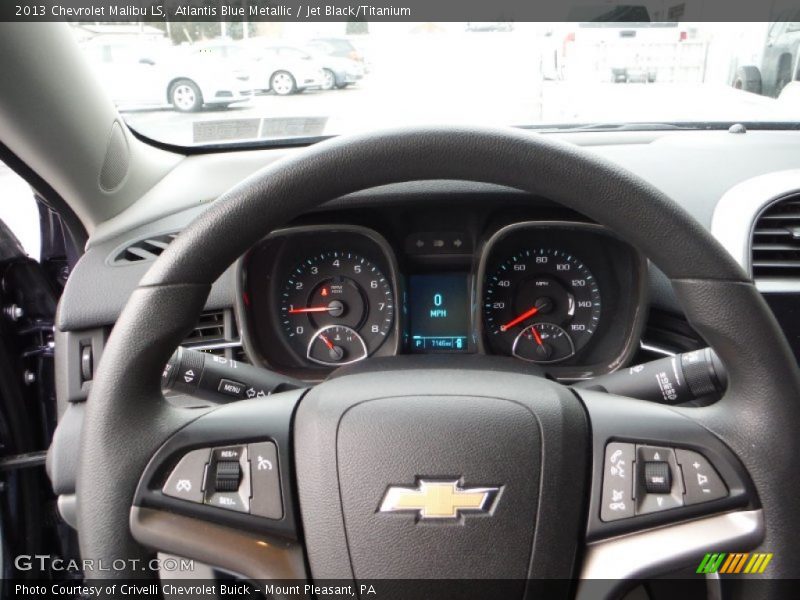 Atlantis Blue Metallic / Jet Black/Titanium 2013 Chevrolet Malibu LS