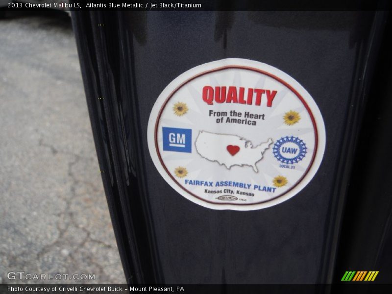 Atlantis Blue Metallic / Jet Black/Titanium 2013 Chevrolet Malibu LS