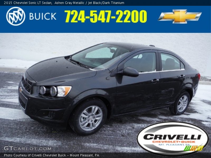 Ashen Gray Metallic / Jet Black/Dark Titanium 2015 Chevrolet Sonic LT Sedan