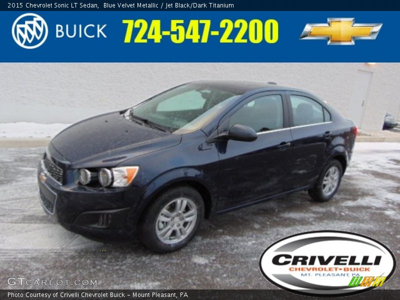Blue Velvet Metallic / Jet Black/Dark Titanium 2015 Chevrolet Sonic LT Sedan
