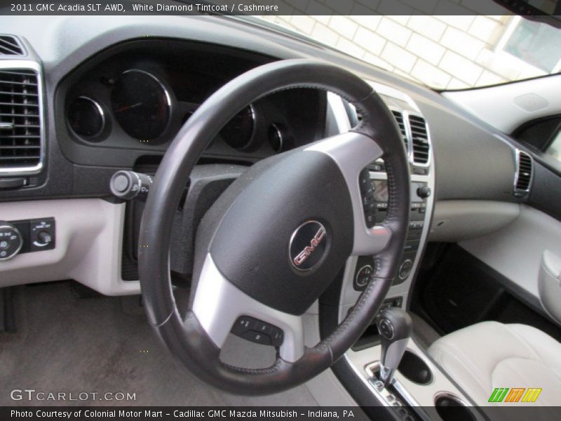 White Diamond Tintcoat / Cashmere 2011 GMC Acadia SLT AWD