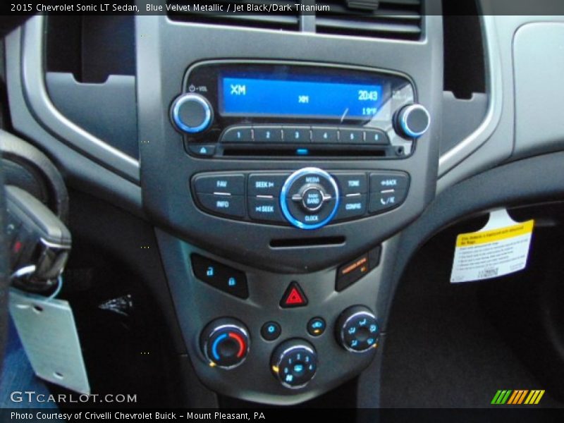 Blue Velvet Metallic / Jet Black/Dark Titanium 2015 Chevrolet Sonic LT Sedan
