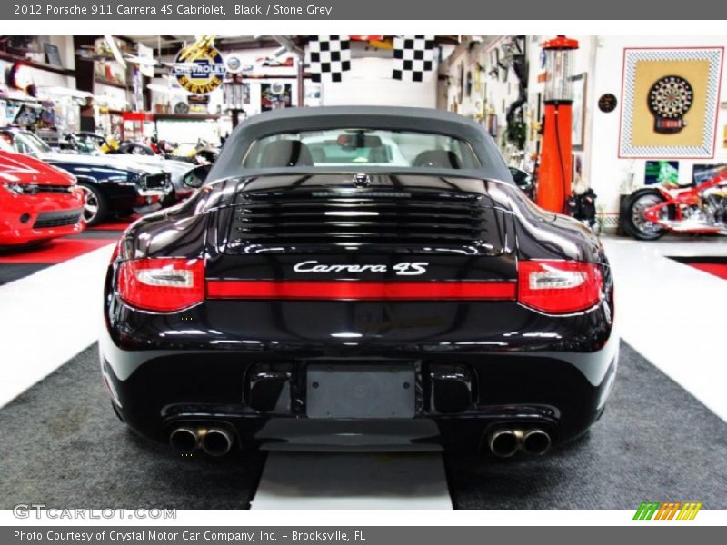 Black / Stone Grey 2012 Porsche 911 Carrera 4S Cabriolet