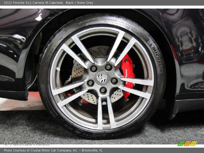 Black / Stone Grey 2012 Porsche 911 Carrera 4S Cabriolet