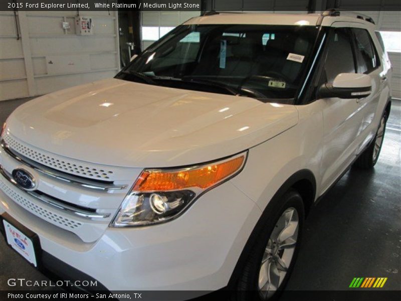 White Platinum / Medium Light Stone 2015 Ford Explorer Limited