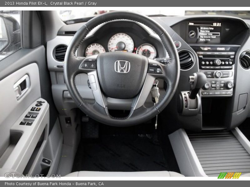 Crystal Black Pearl / Gray 2013 Honda Pilot EX-L