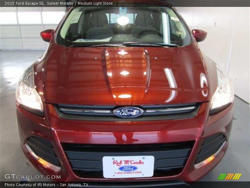 Sunset Metallic / Medium Light Stone 2015 Ford Escape SE
