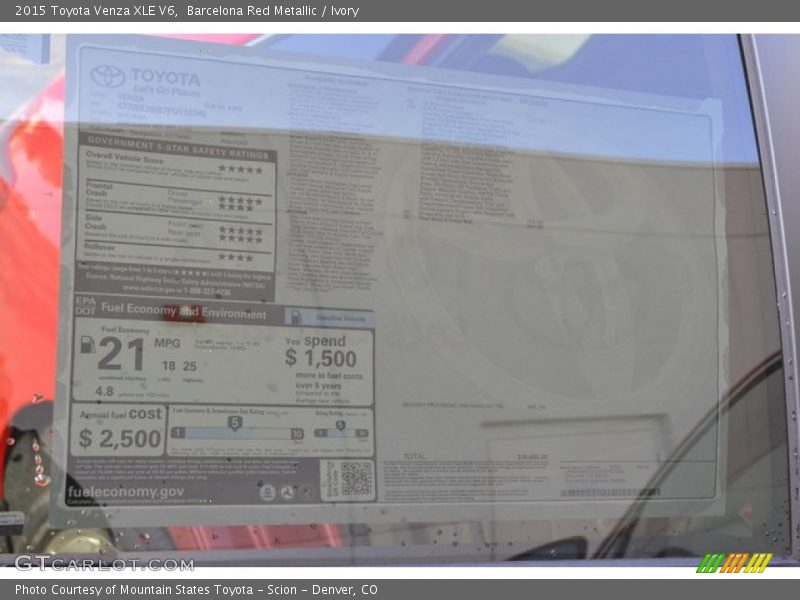 Barcelona Red Metallic / Ivory 2015 Toyota Venza XLE V6