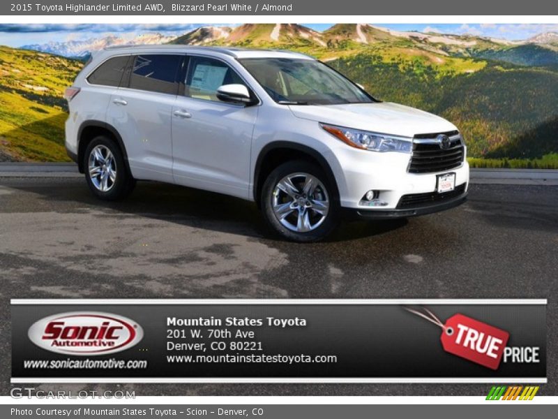 Blizzard Pearl White / Almond 2015 Toyota Highlander Limited AWD
