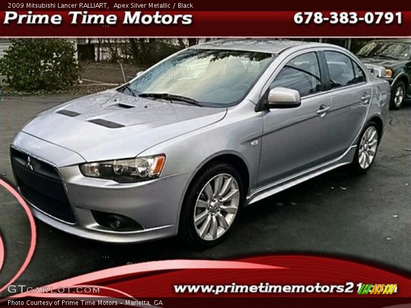 Apex Silver Metallic / Black 2009 Mitsubishi Lancer RALLIART