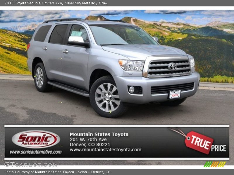 Silver Sky Metallic / Gray 2015 Toyota Sequoia Limited 4x4