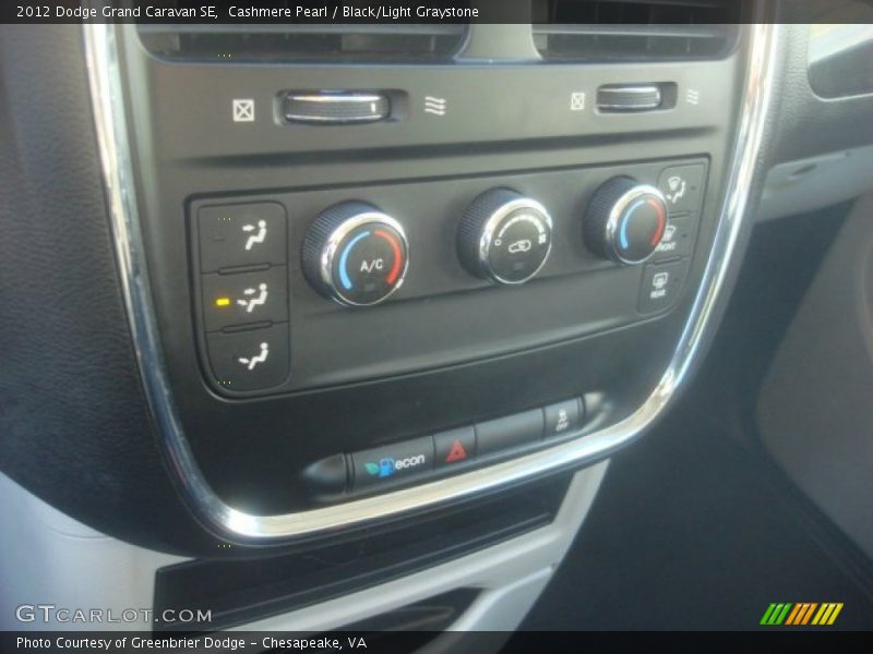 Cashmere Pearl / Black/Light Graystone 2012 Dodge Grand Caravan SE