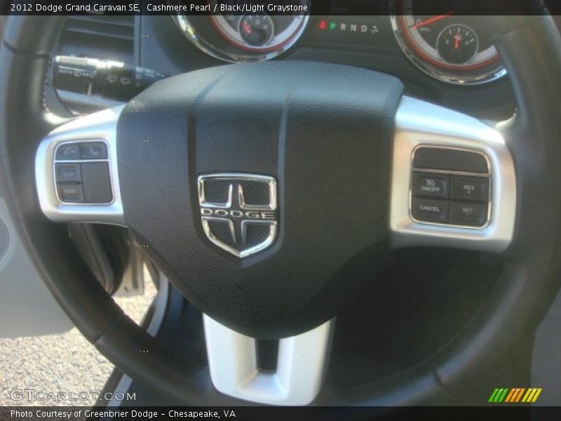 Cashmere Pearl / Black/Light Graystone 2012 Dodge Grand Caravan SE