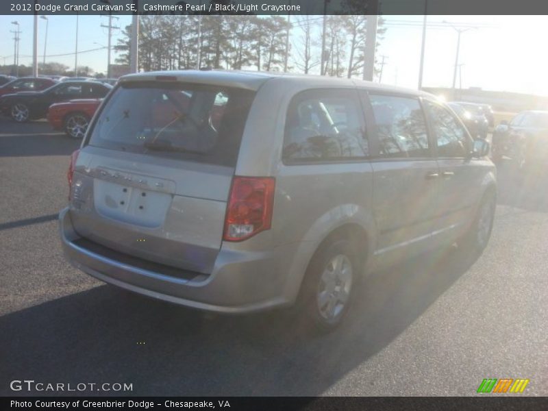 Cashmere Pearl / Black/Light Graystone 2012 Dodge Grand Caravan SE