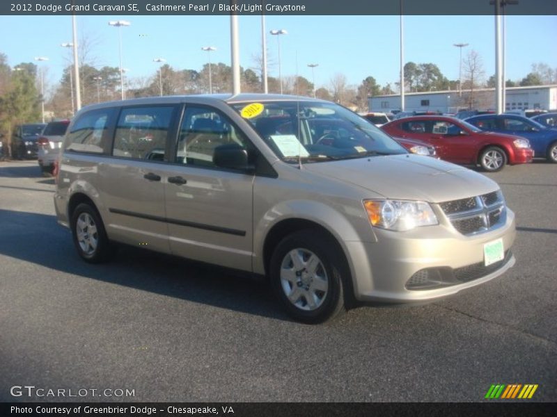 Cashmere Pearl / Black/Light Graystone 2012 Dodge Grand Caravan SE