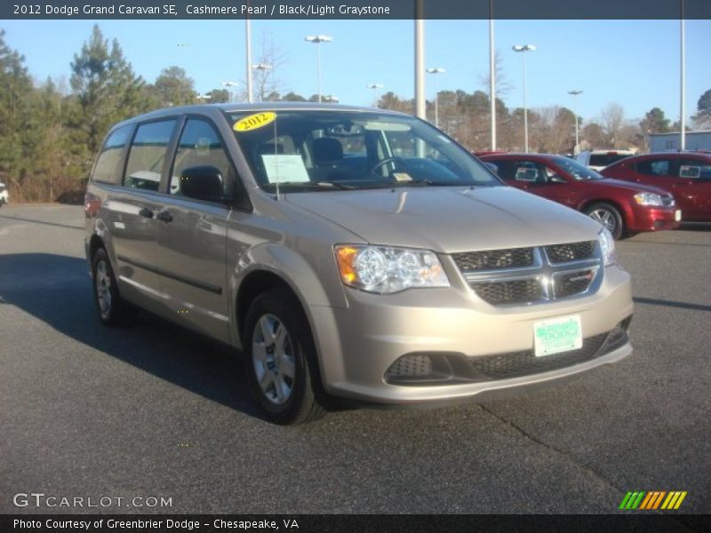 Cashmere Pearl / Black/Light Graystone 2012 Dodge Grand Caravan SE