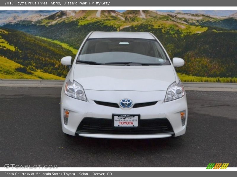 Blizzard Pearl / Misty Gray 2015 Toyota Prius Three Hybrid