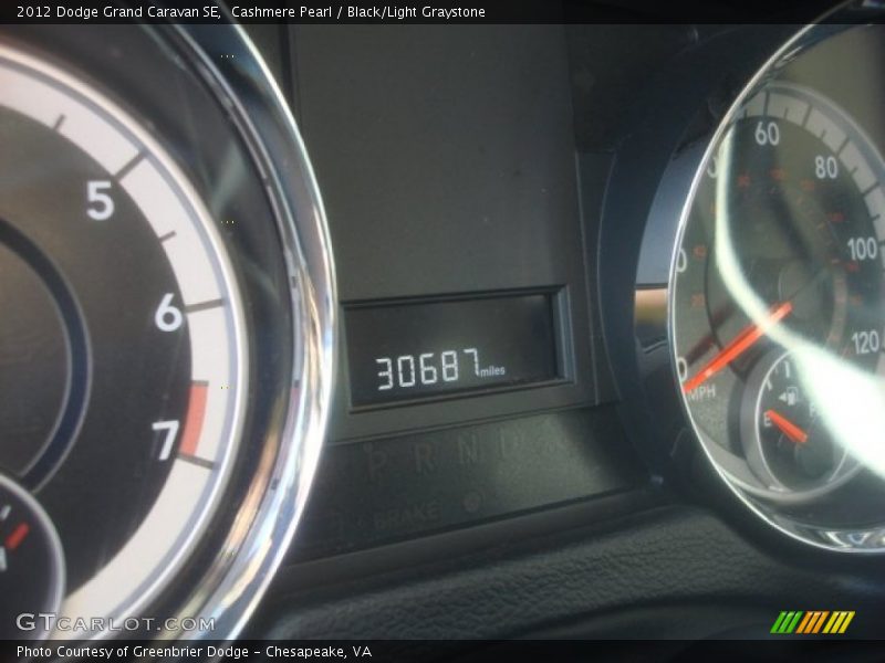 Cashmere Pearl / Black/Light Graystone 2012 Dodge Grand Caravan SE