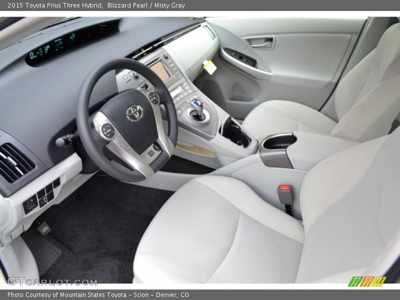Blizzard Pearl / Misty Gray 2015 Toyota Prius Three Hybrid