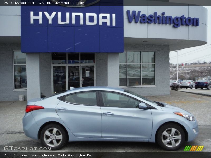 Blue Sky Metallic / Beige 2013 Hyundai Elantra GLS