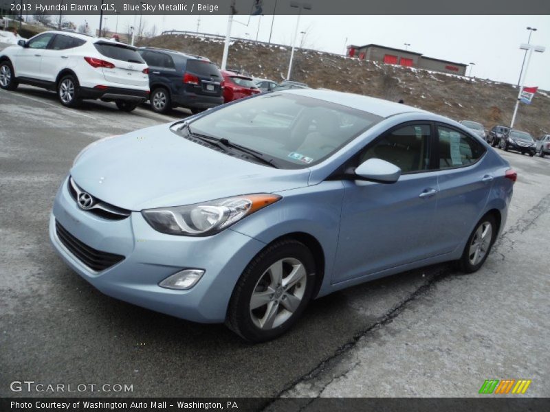 Blue Sky Metallic / Beige 2013 Hyundai Elantra GLS