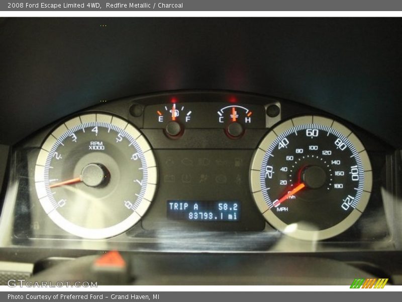 Redfire Metallic / Charcoal 2008 Ford Escape Limited 4WD