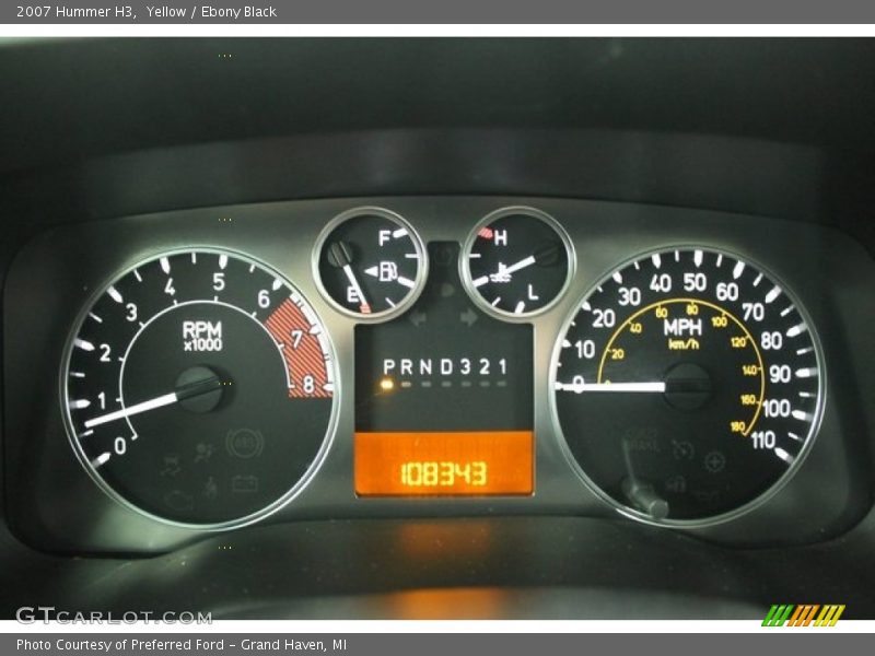Yellow / Ebony Black 2007 Hummer H3