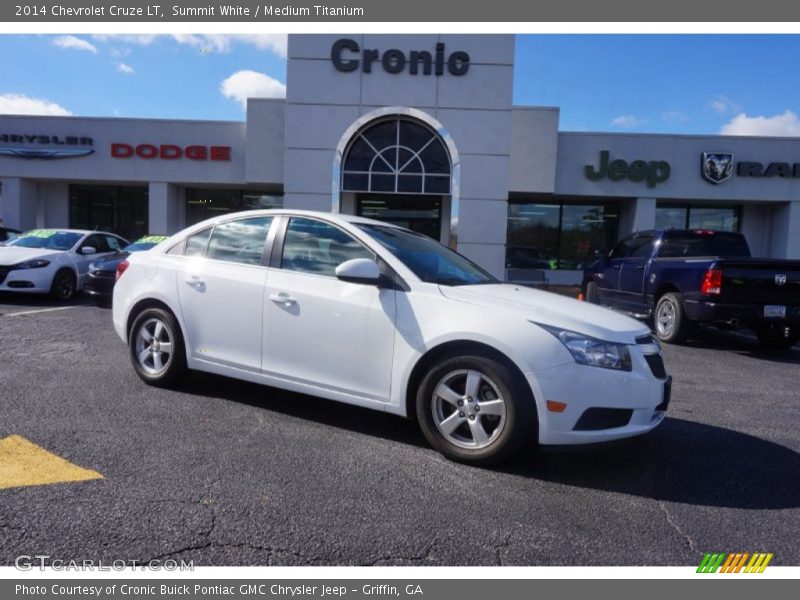 Summit White / Medium Titanium 2014 Chevrolet Cruze LT