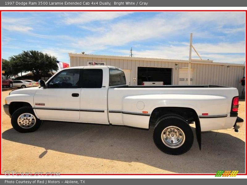 Bright White / Gray 1997 Dodge Ram 3500 Laramie Extended Cab 4x4 Dually