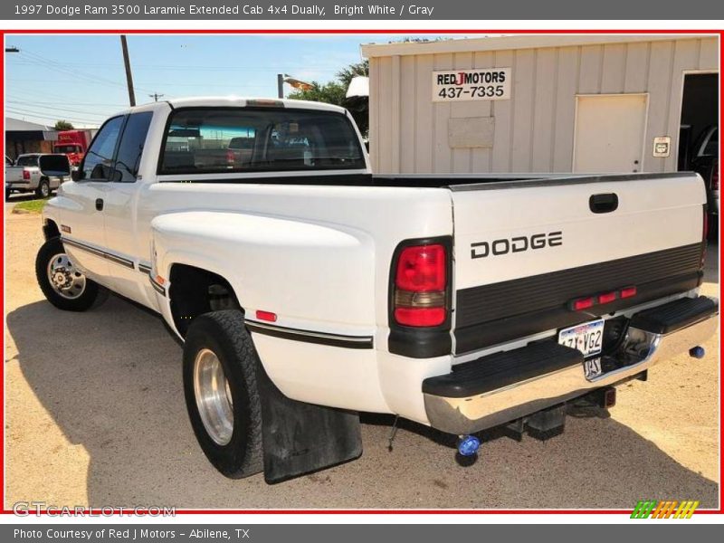 Bright White / Gray 1997 Dodge Ram 3500 Laramie Extended Cab 4x4 Dually