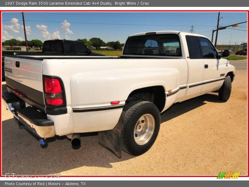 Bright White / Gray 1997 Dodge Ram 3500 Laramie Extended Cab 4x4 Dually